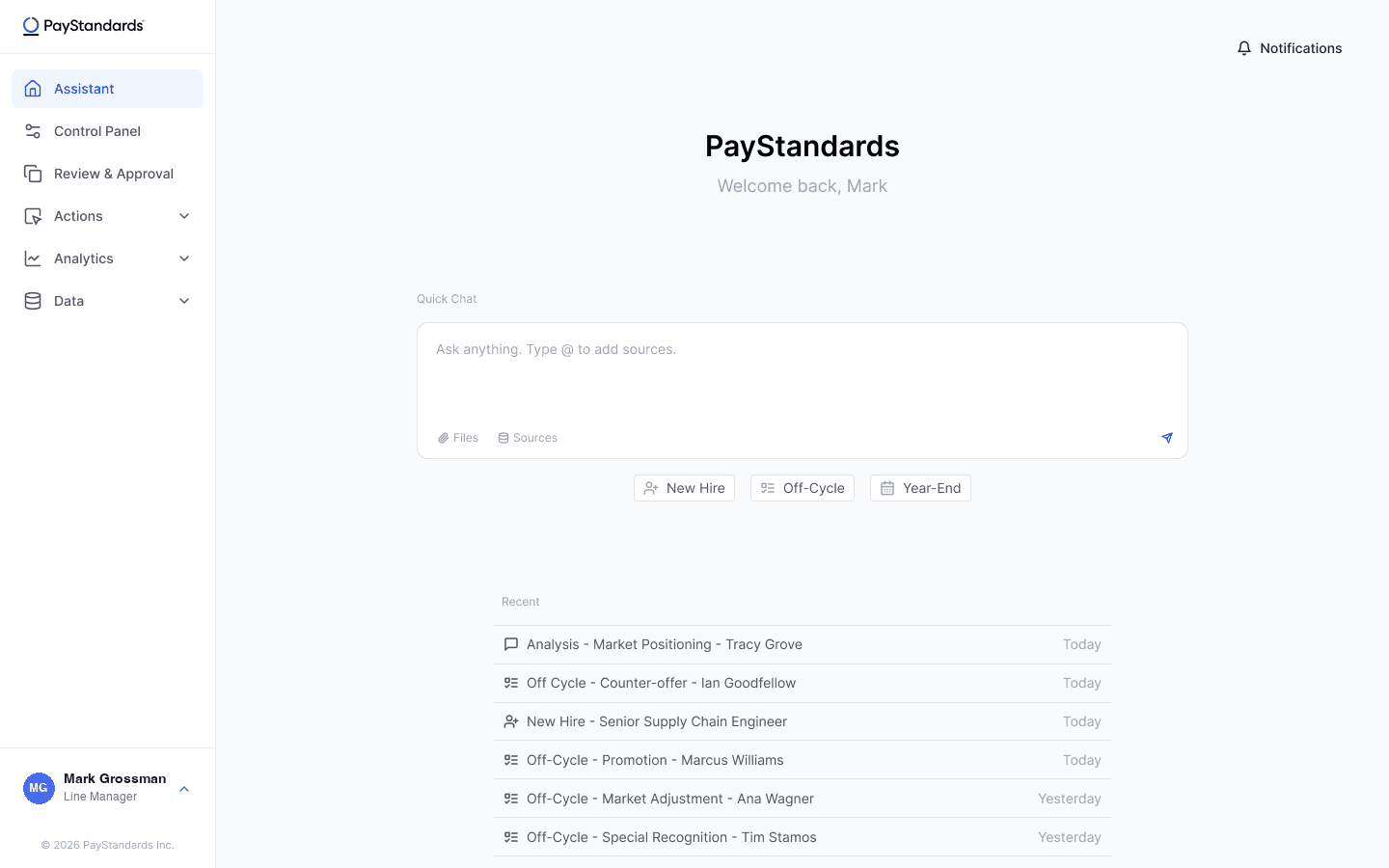 The PayStandards platform: PayAgent home screen