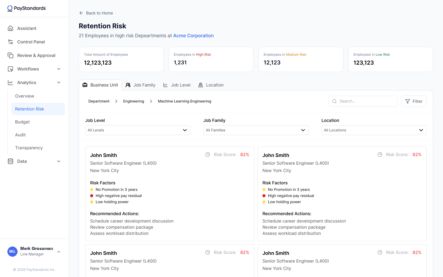 Retention Risk product detail 3